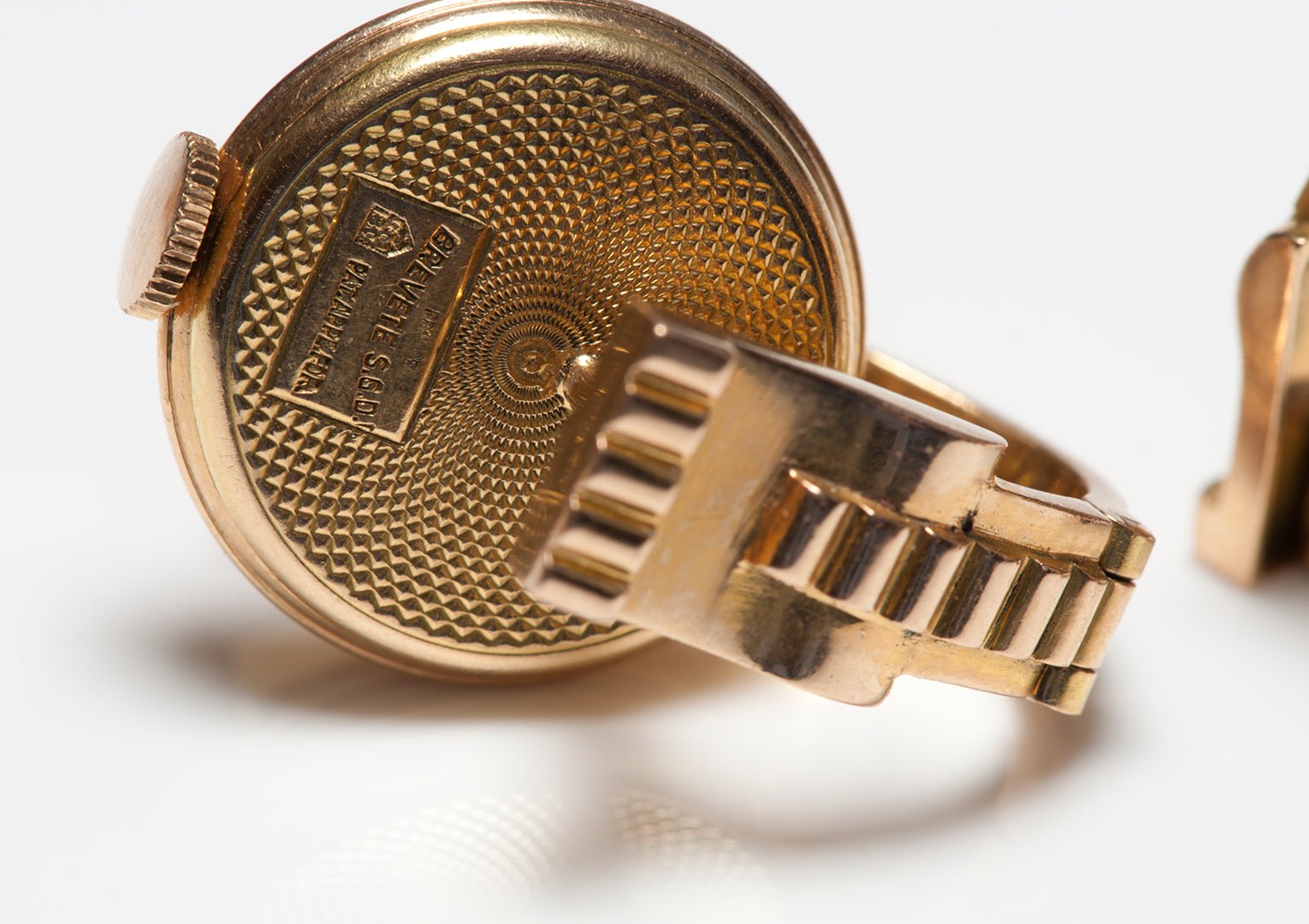 Rare Vintage 1930's UTI 18K Gold Watch Cufflinks
