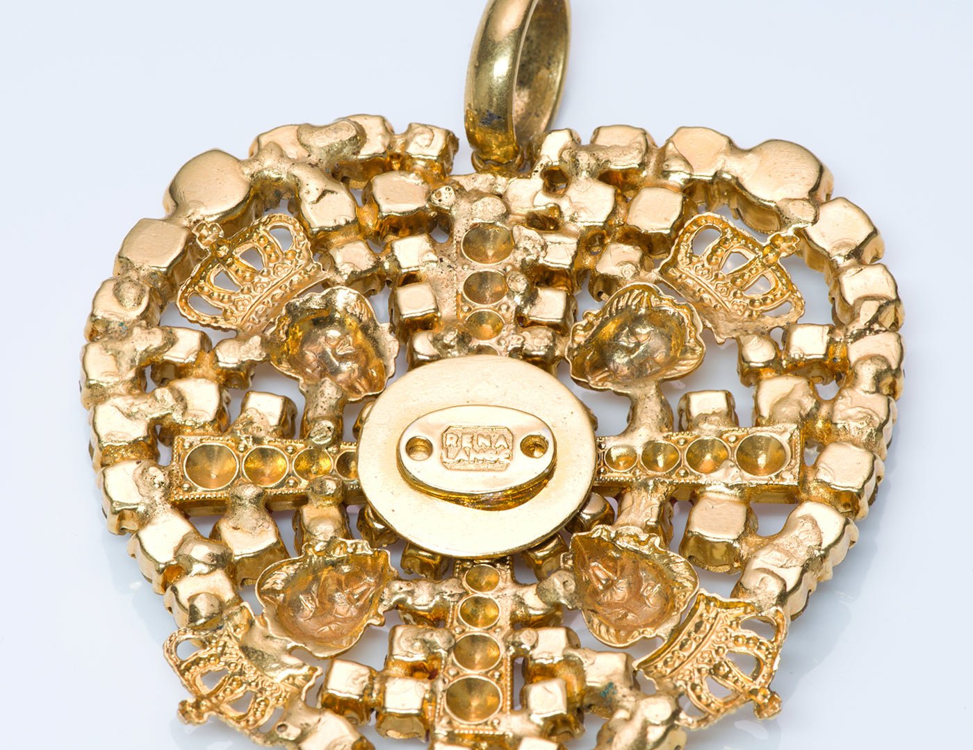 Rena Lange Enamel Heart Crown Pendant