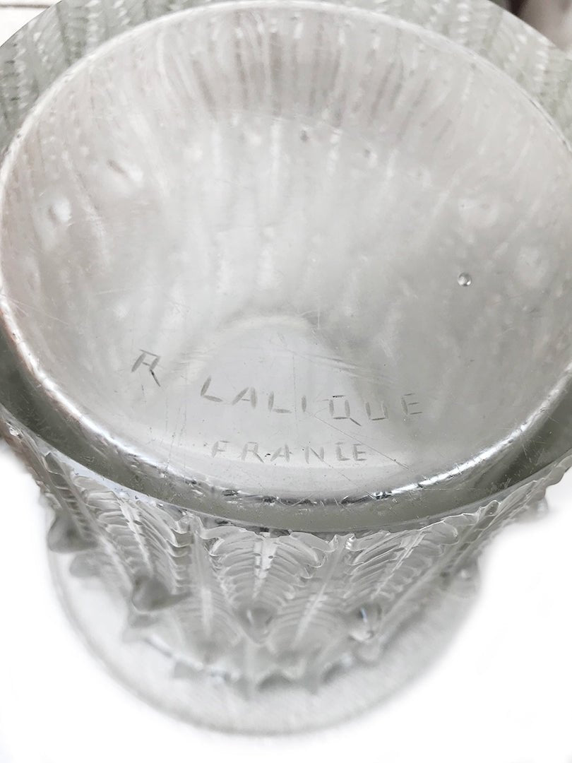Rene Lalique Fougeres Crystal Ice Bucket