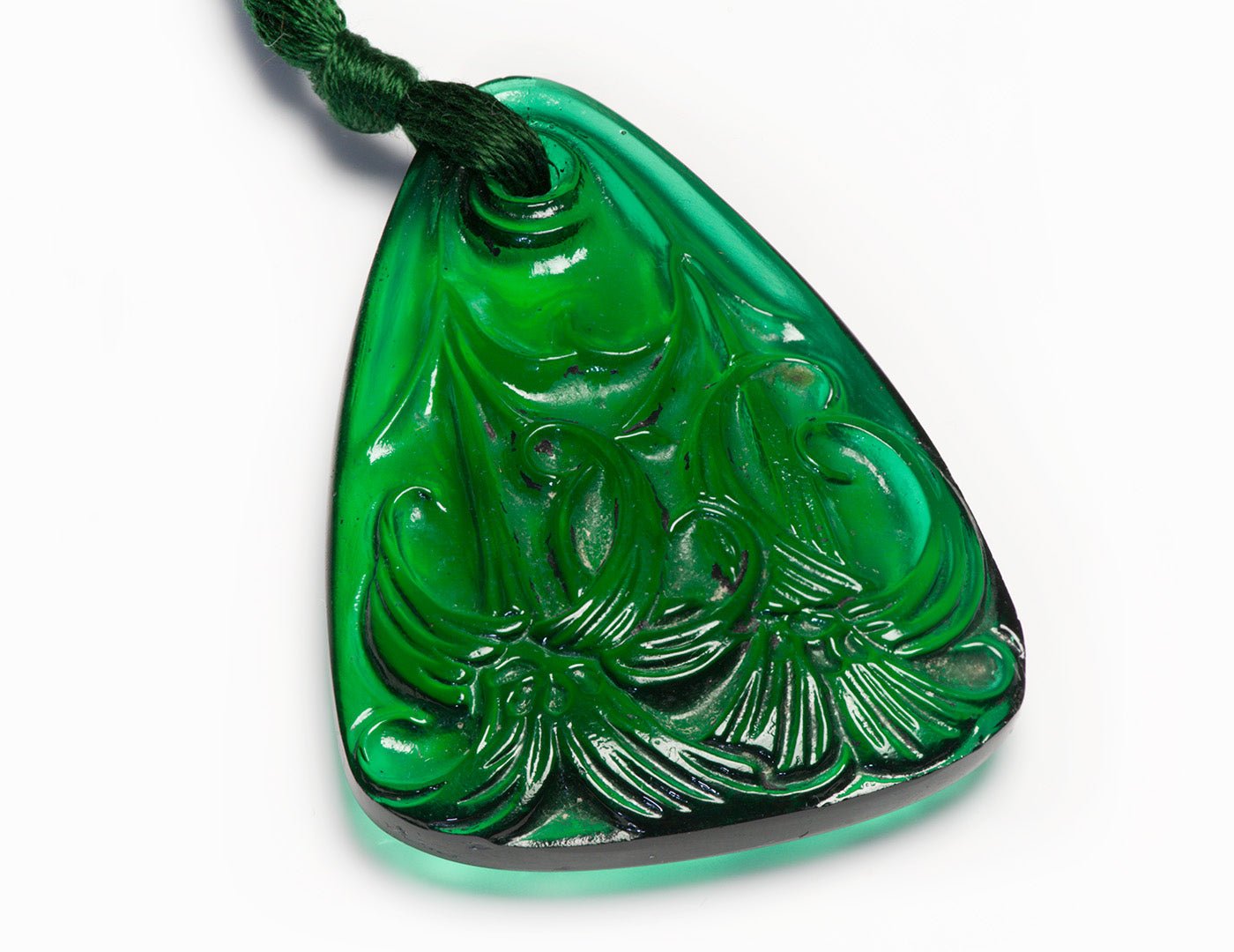 Rene Lalique Green Lilies Lys Pendant