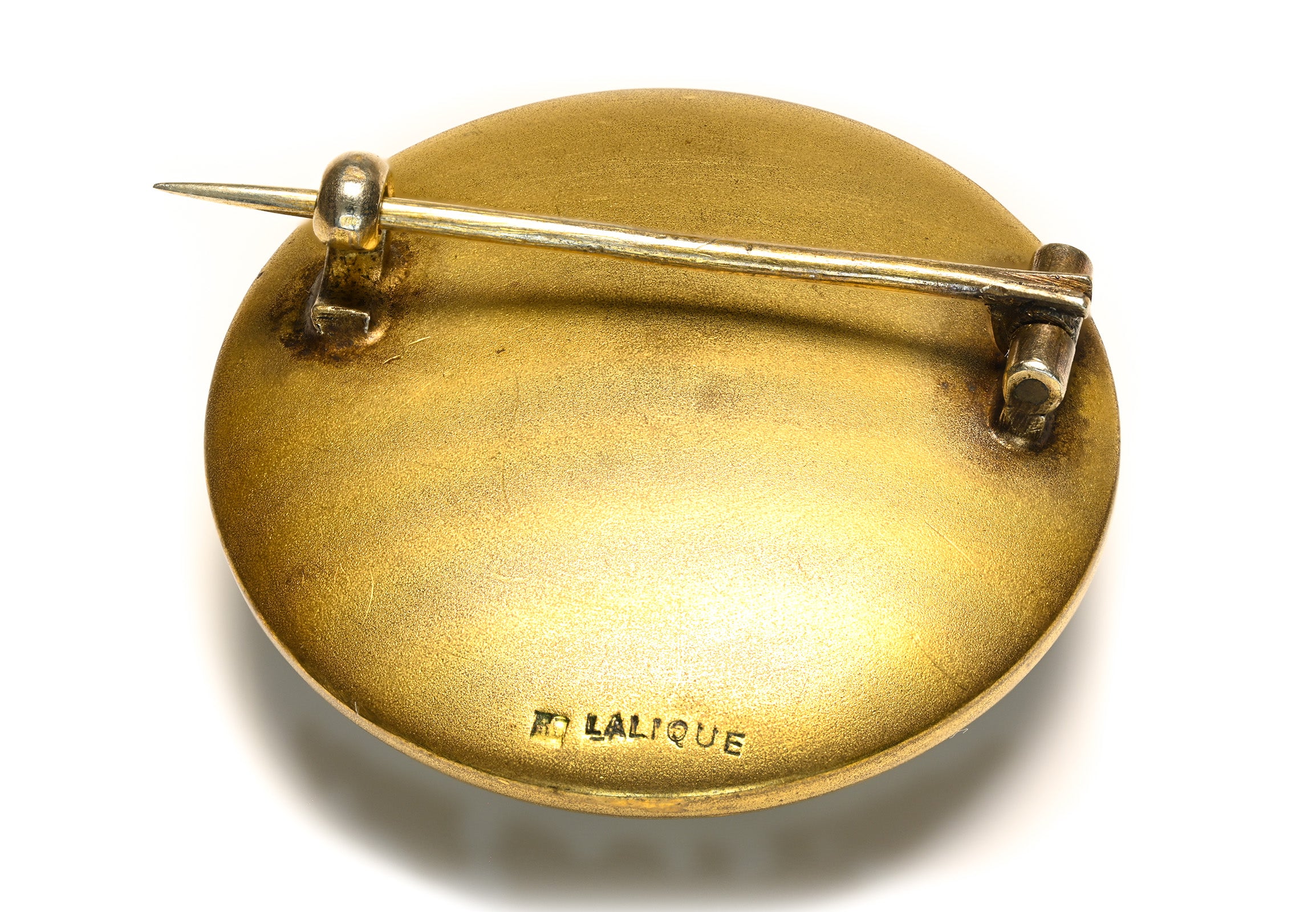 René Lalique “Feuilles de Lierre” Glass and Brass Brooch