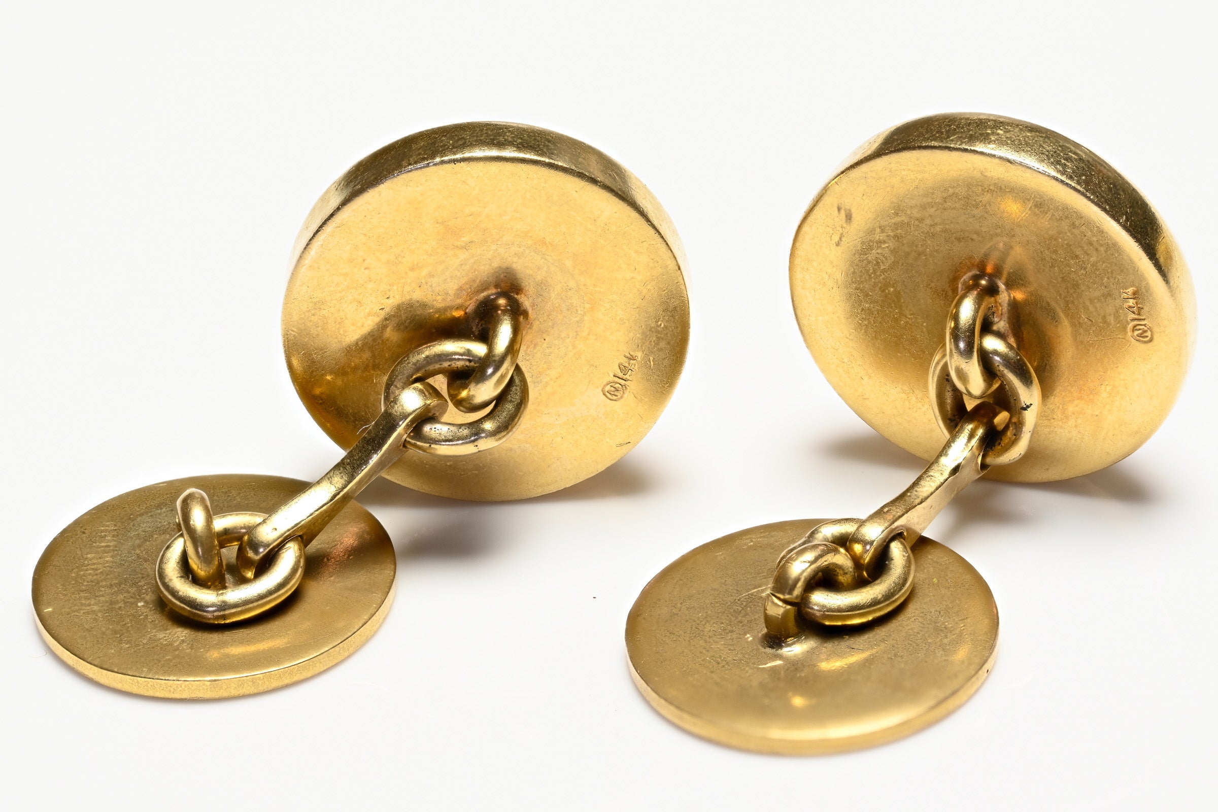 Reverse Crystal Dog Gold Cufflinks 