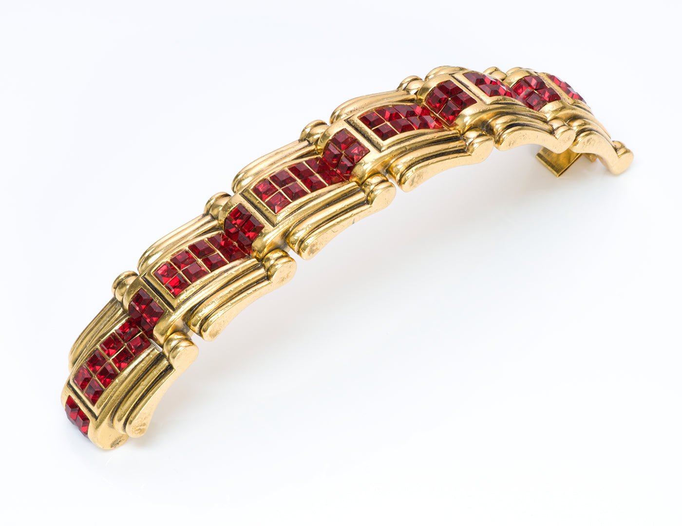 Robert Goossens Paris Red Crystal Chunky Bracelet