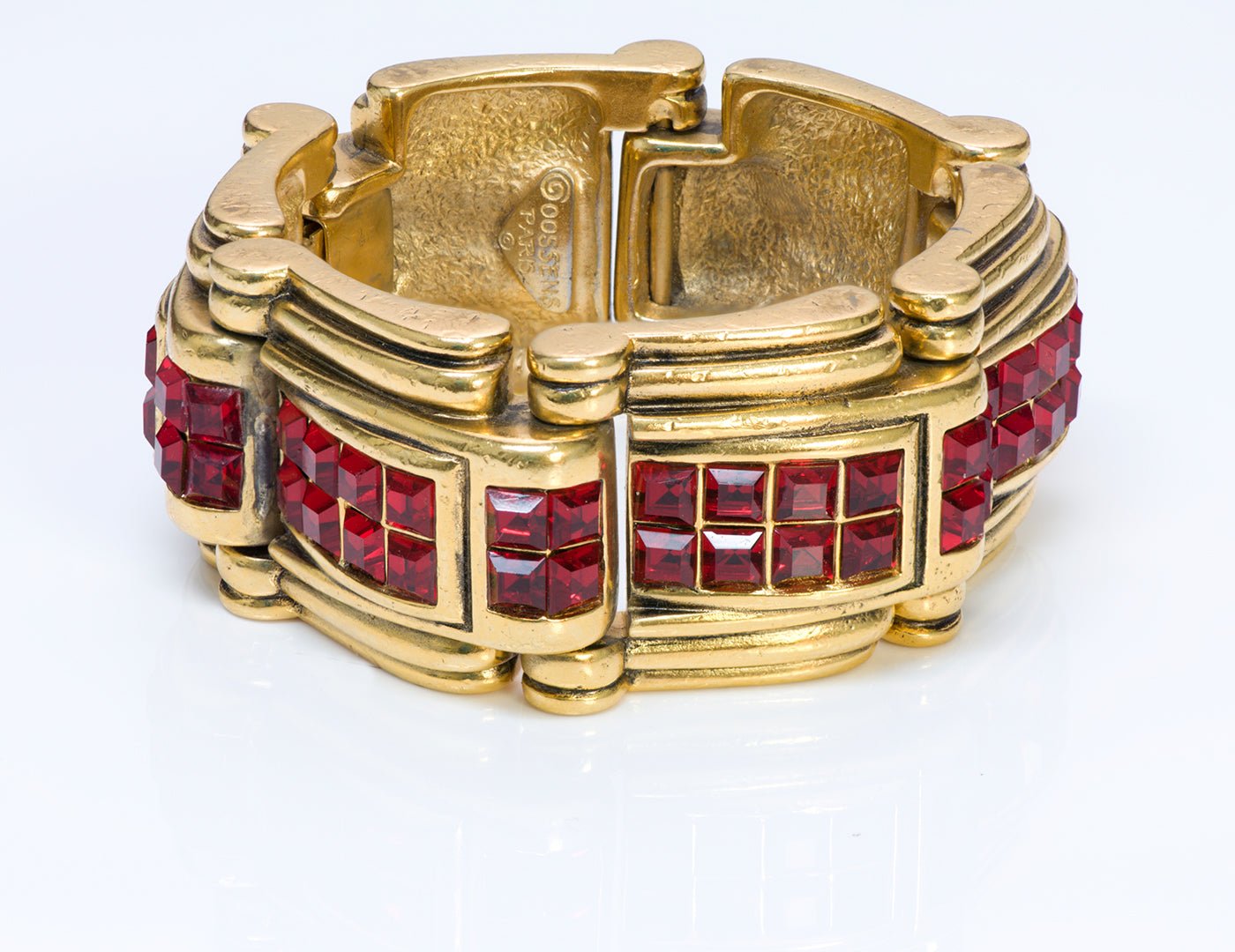 Robert Goossens Paris Red Crystal Chunky Bracelet