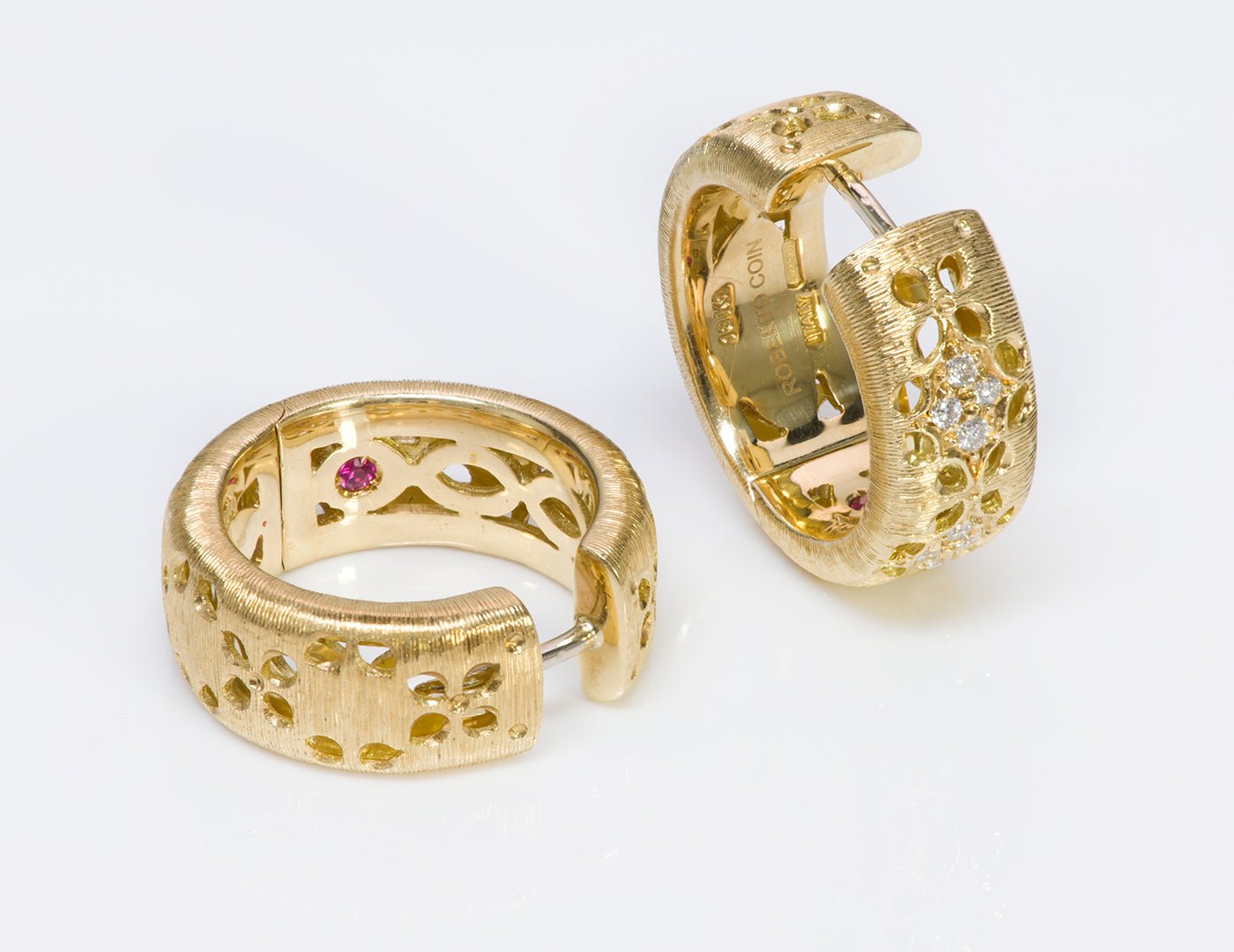 Roberto Coin 18K Gold Diamond Huggie Earrings