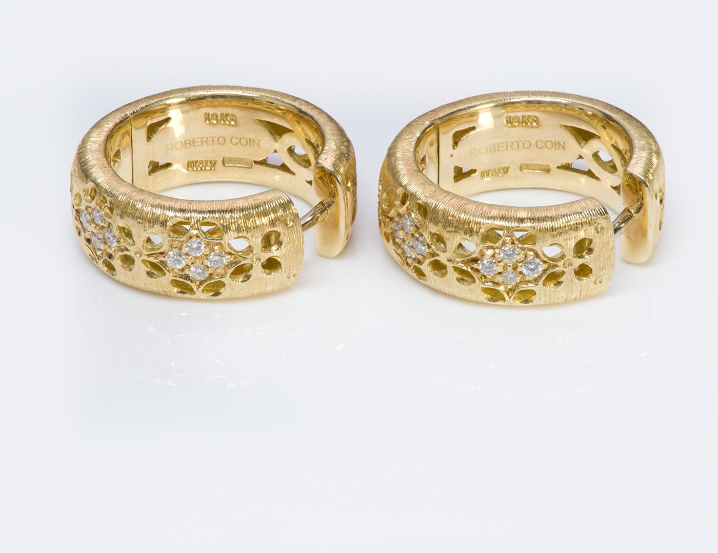 Roberto Coin 18K Gold Diamond Huggie Earrings