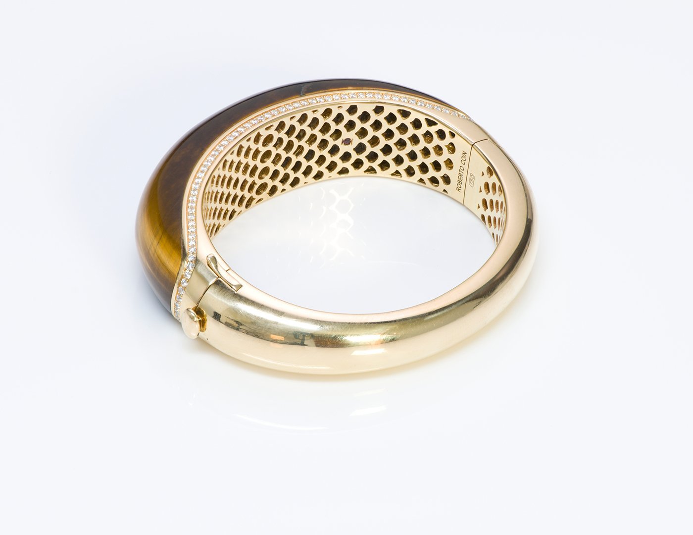 Roberto Coin Tiger Eye 18K Gold Diamond Bracelet
