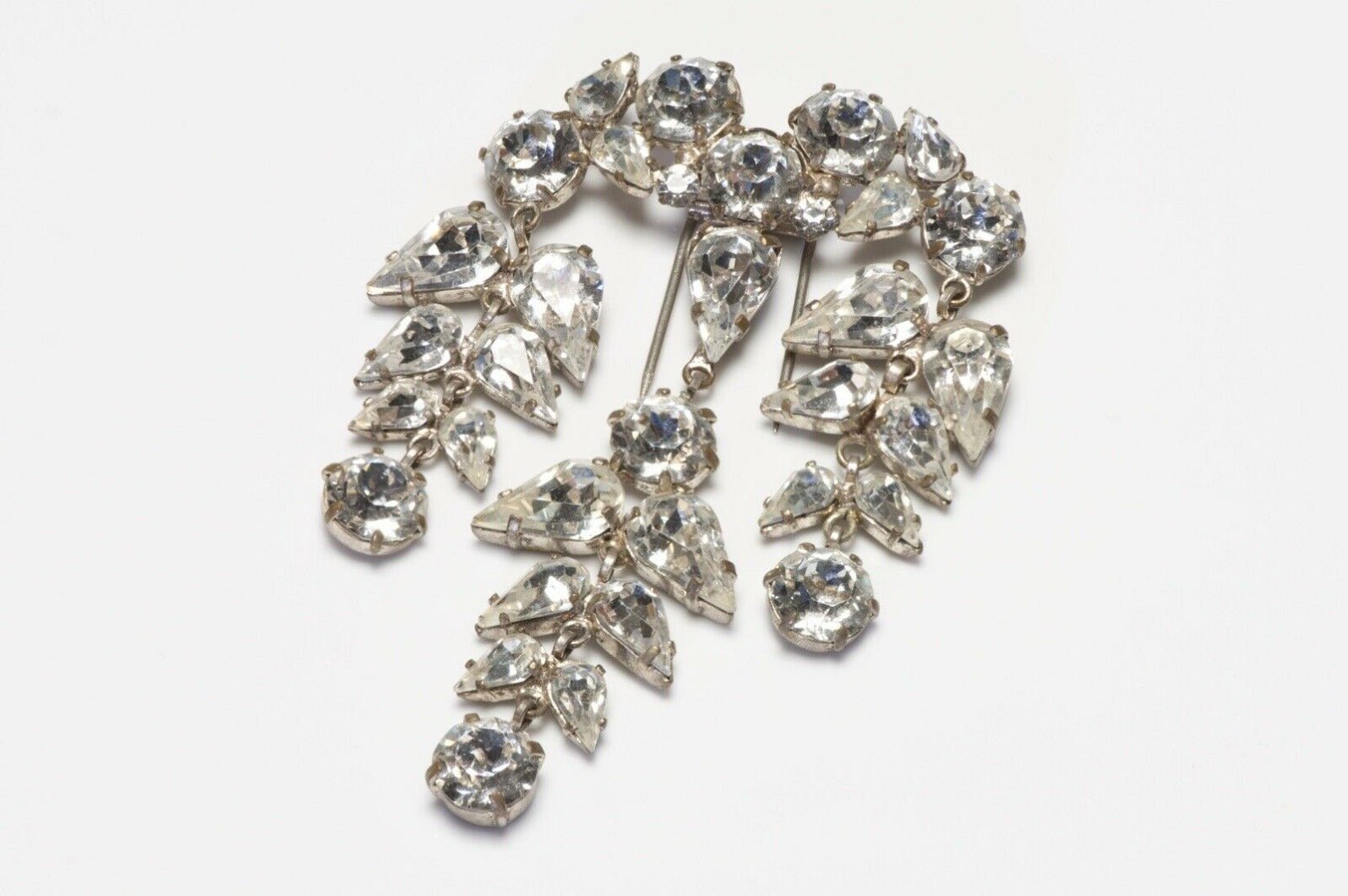 Roger Jean-Pierre Depose 1950’s Crystal Brooch Earrings Set