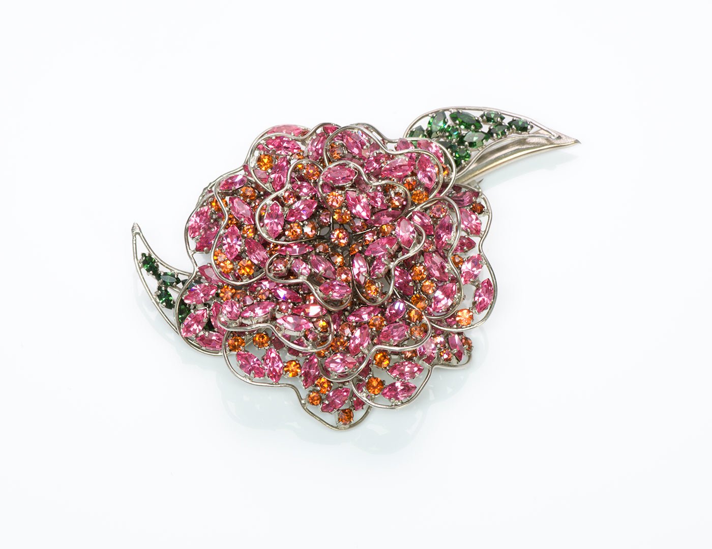 Roger Jean Pierre Depose Crystal Flower Brooch