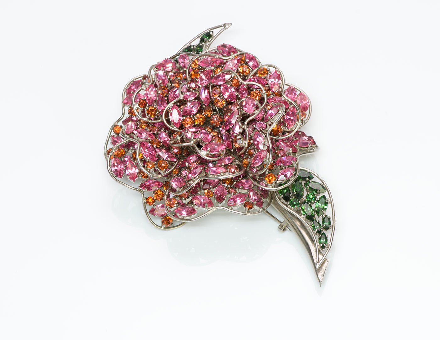 Roger Jean Pierre Depose Crystal Flower Brooch