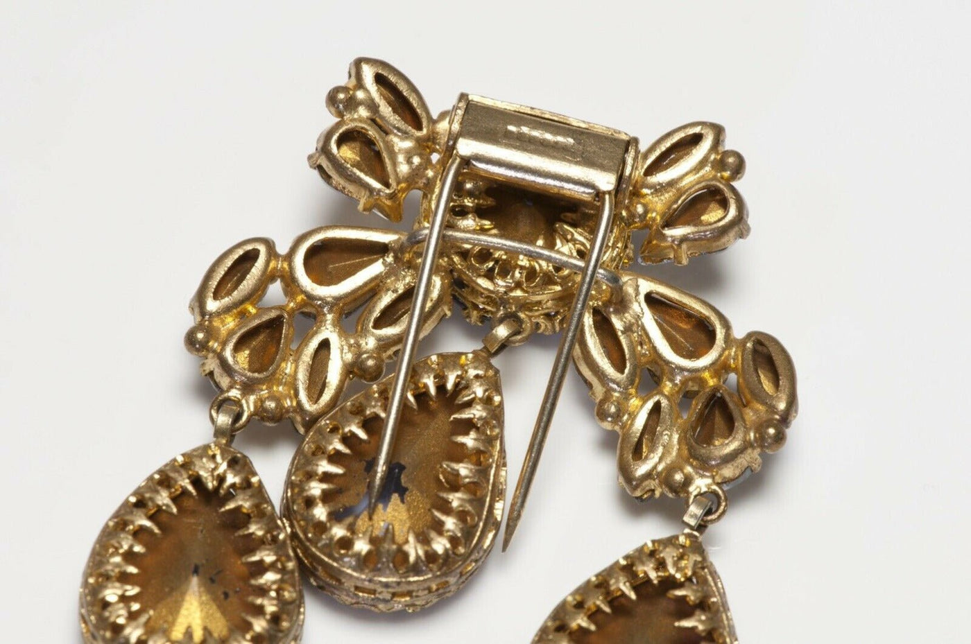 Roger Jean-Pierre Paris 1950’s Depose Purple Blue Crystal Brooch