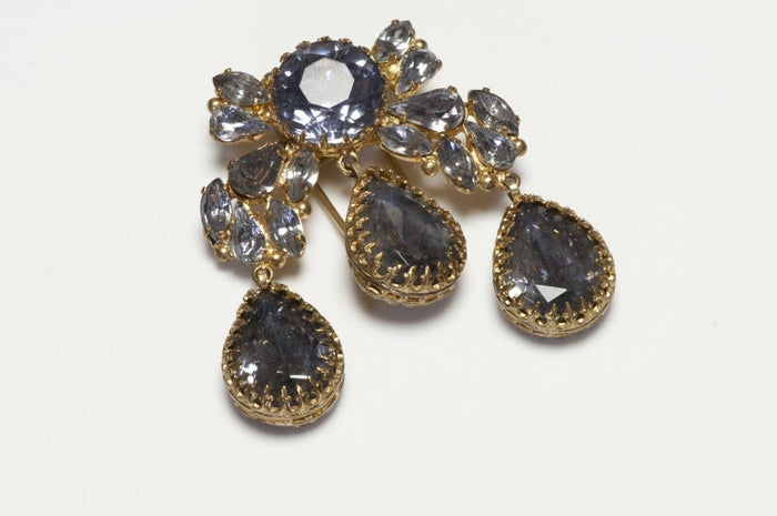 Roger Jean-Pierre Paris 1950’s Depose Purple Blue Crystal Brooch