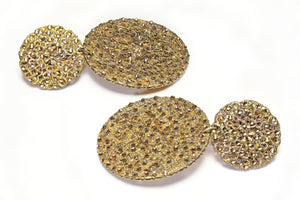 Roni Blanshay Long Gold Tone Crystal Filigree Earrings