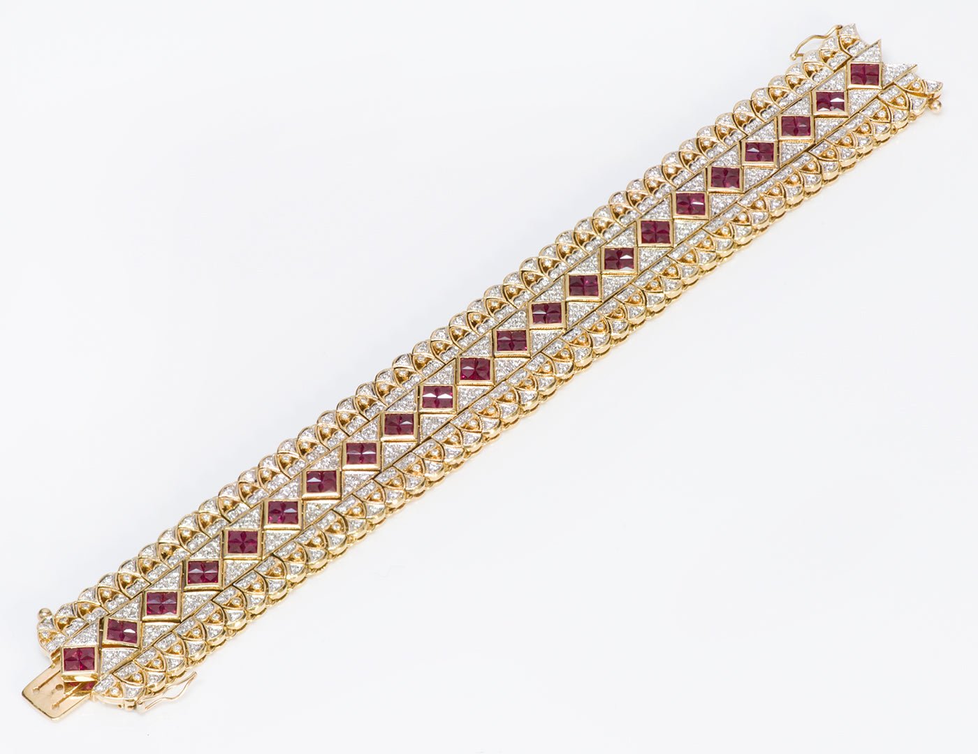 Ruby Diamond 18K Yellow Gold Bracelet
