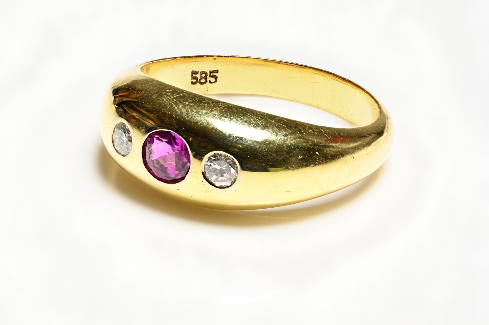 Ruby Diamond Gold Gypsy Ring