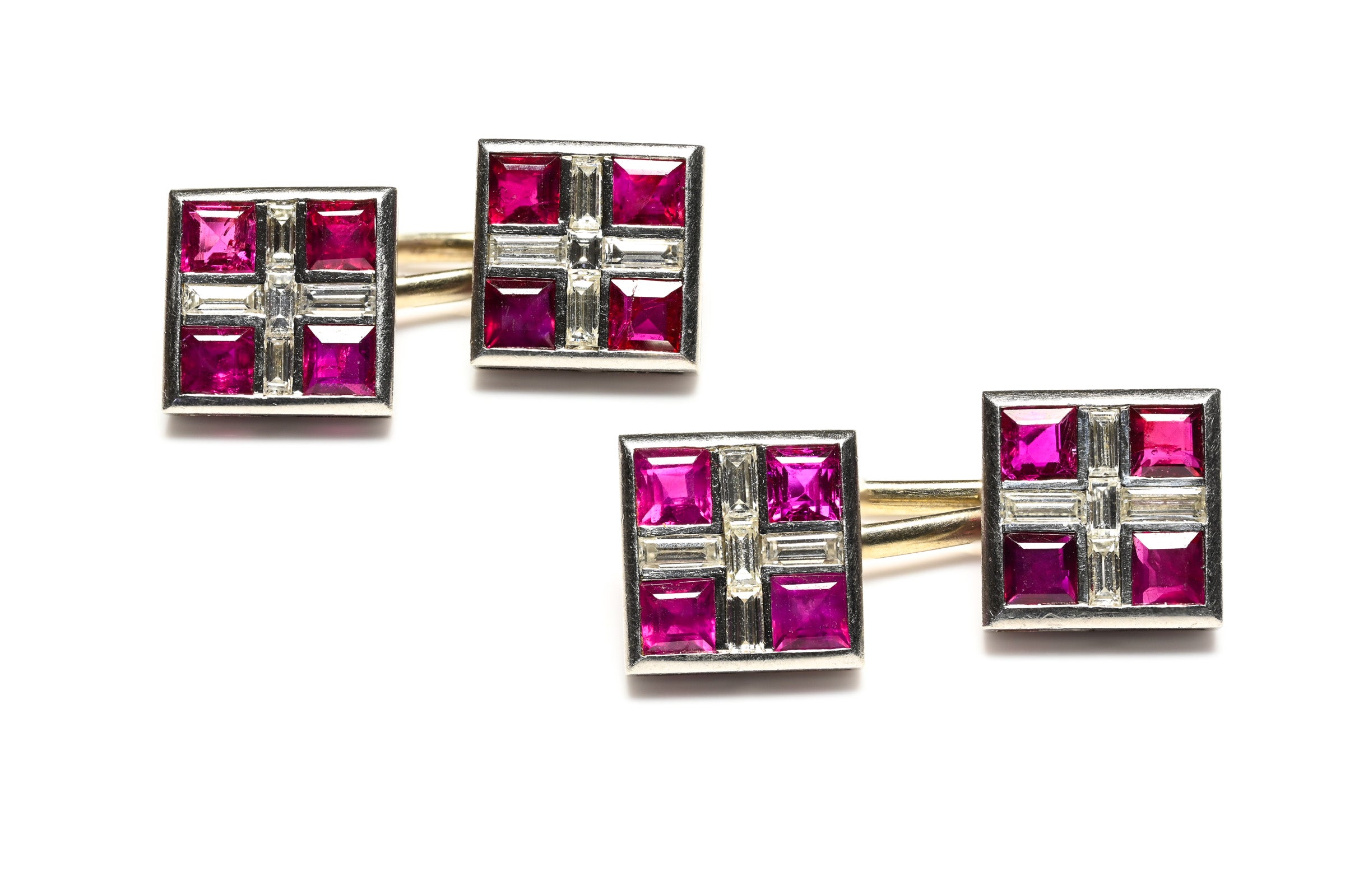 Ruby and Diamond Platinum Cufflinks