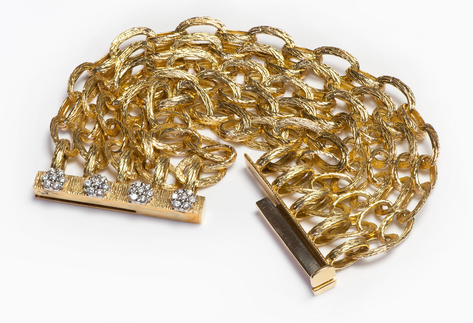 Rudolf Friedmann 18K Yellow Gold Diamond Multi Strand Chain Bracelet