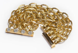 Rudolf Friedmann 18K Yellow Gold Diamond Multi Strand Chain Bracelet