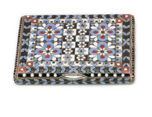 Russian Multicolored Enamel Silver Box