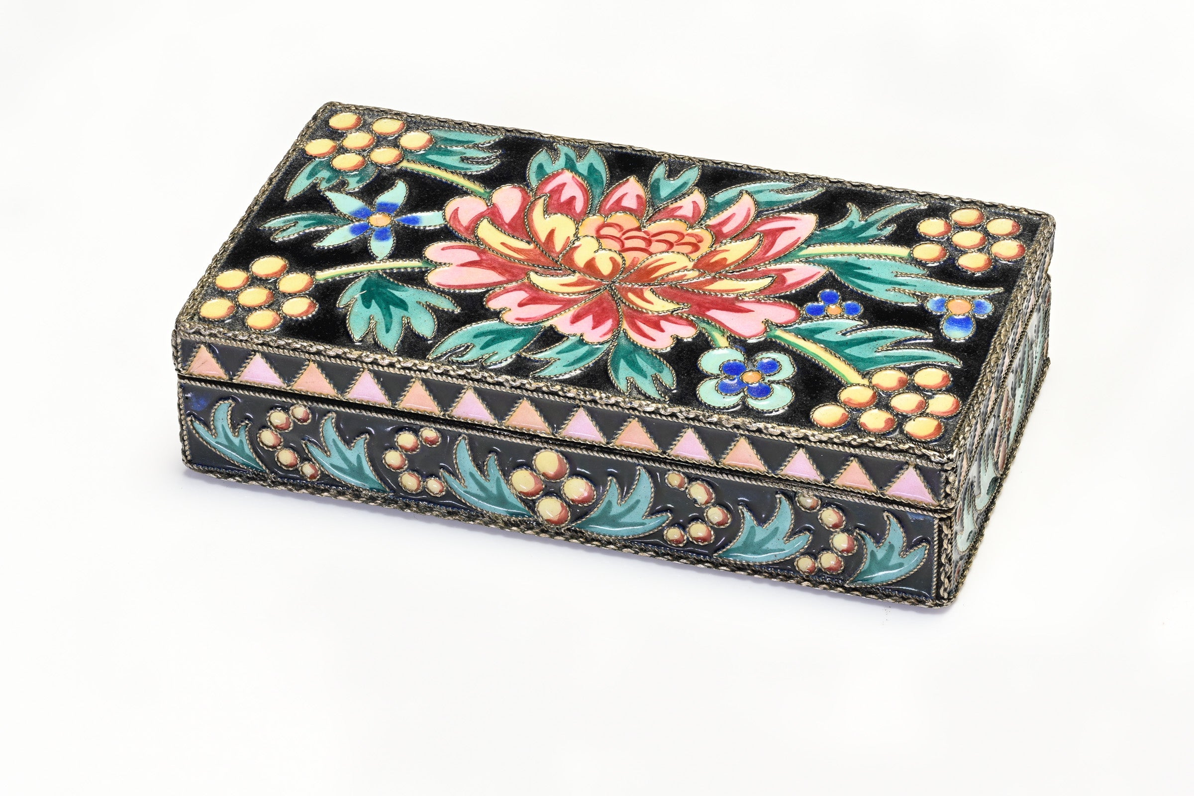 Russian Silver Enamel Snuff Box 