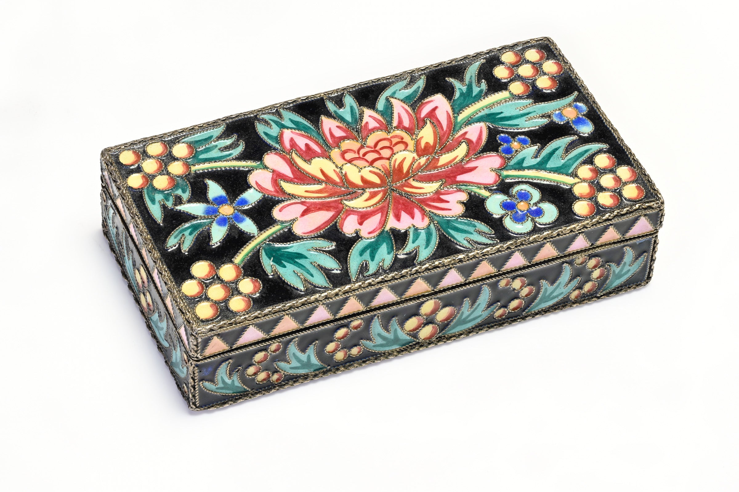 Russian Silver Enamel Box 