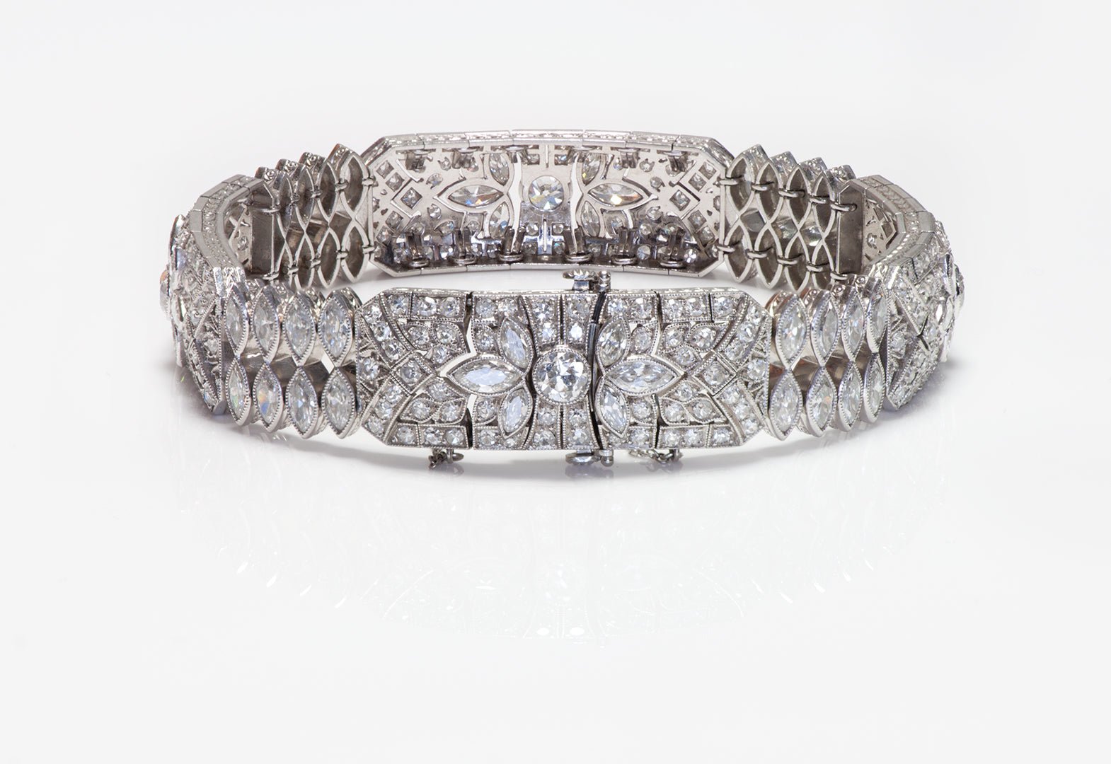 S. Kind & Sons Art Deco Platinum Diamond Bracelet