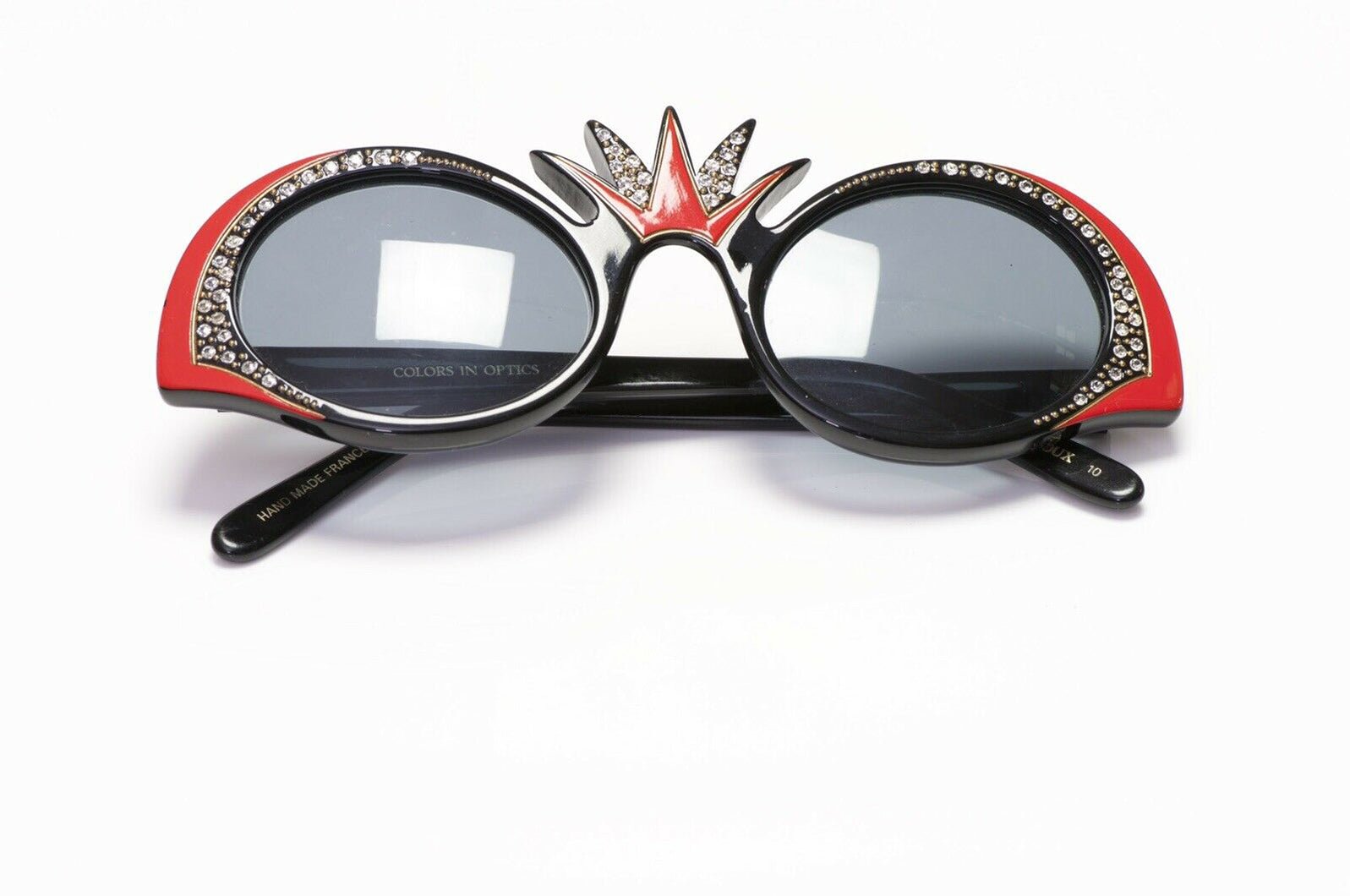 Sanford Hutton France Red Black Crystal Sunglasses