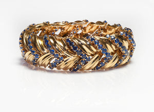 Sapphire 18K Yellow Gold Statement Bracelet