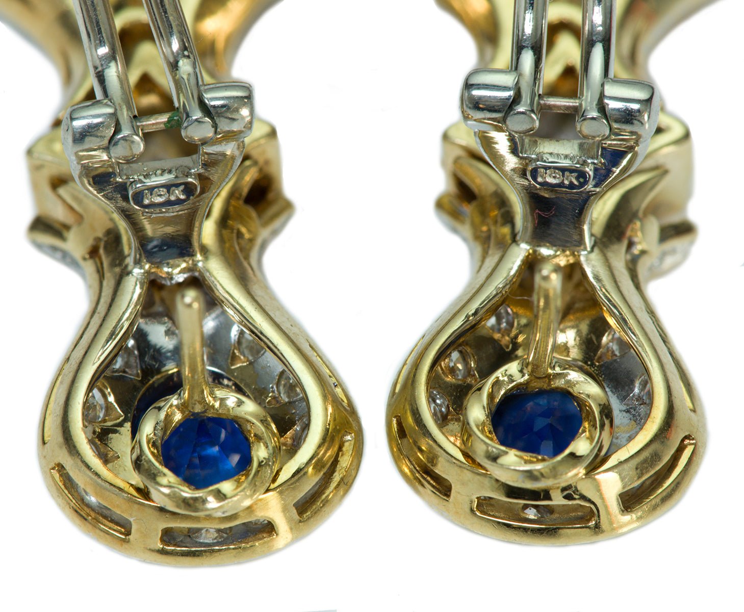 Sapphire Diamond 18K Gold Earrings