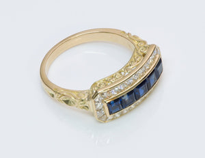Sapphire & Diamond Gold Ring