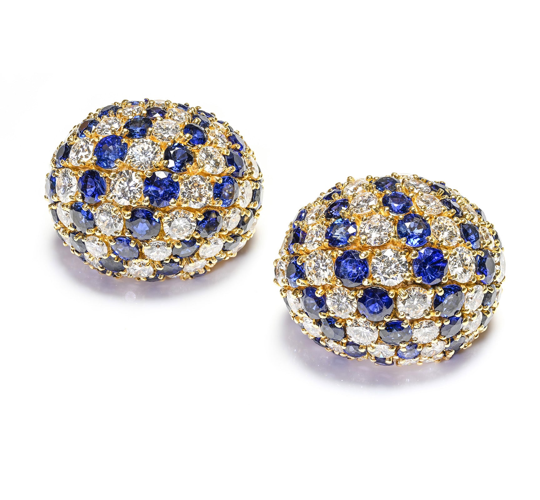 Sapphire Diamond 18K Gold Earrings