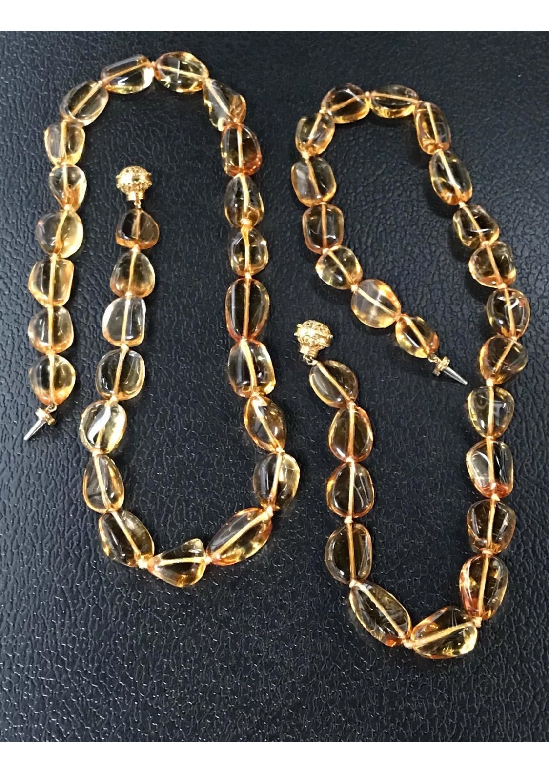 Seaman Schepps Citrine Bead 18K Gold Necklace
