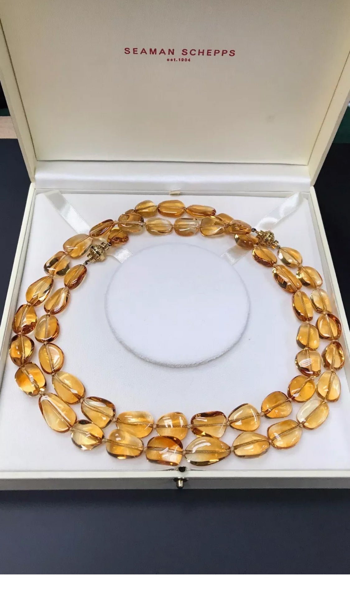 Seaman Schepps Citrine Bead 18K Gold Necklace