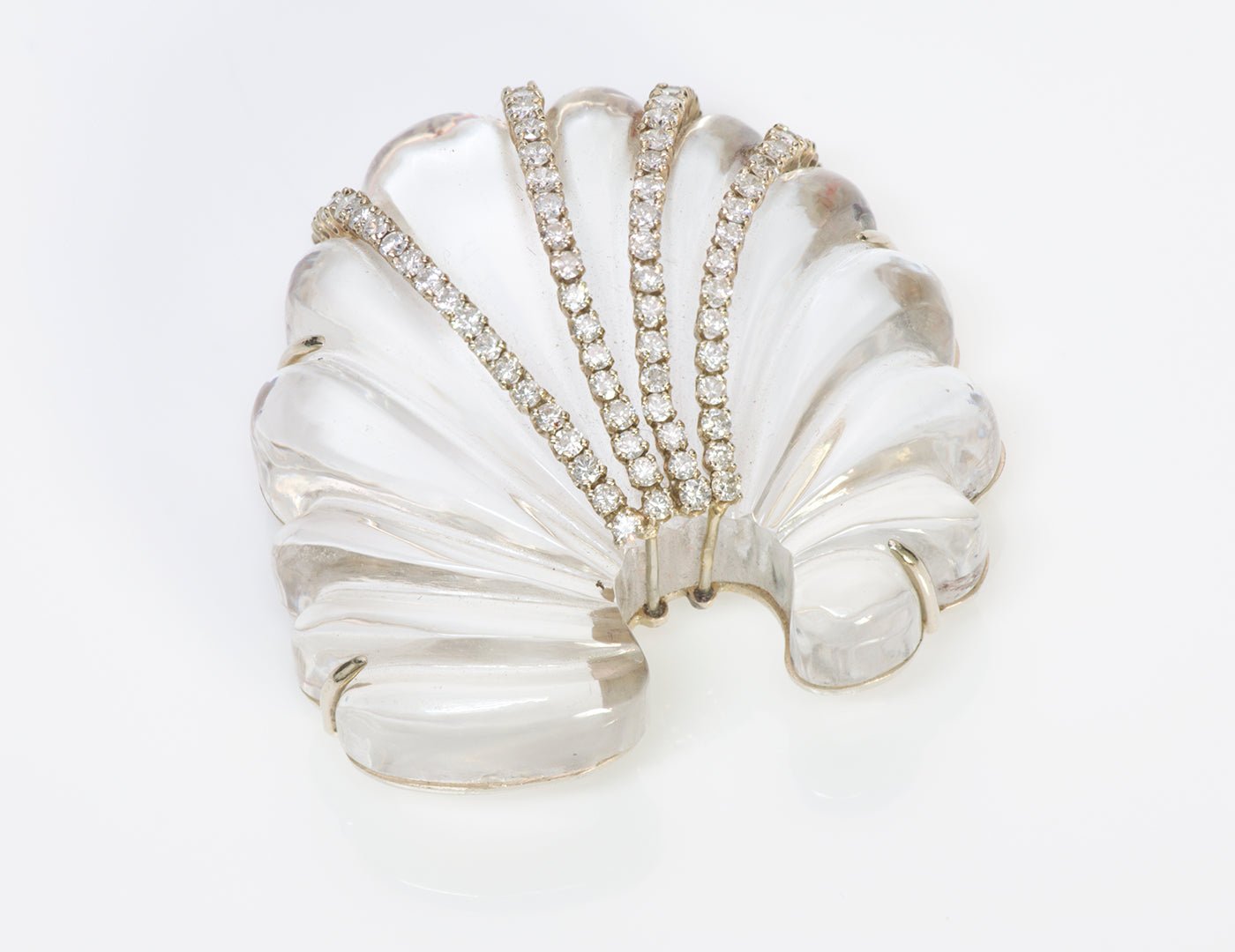 Seaman Schepps Seashell Crystal Diamond Brooch