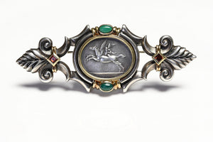 SeidenGang Silver 18K Gold Pegasus Pin Brooch