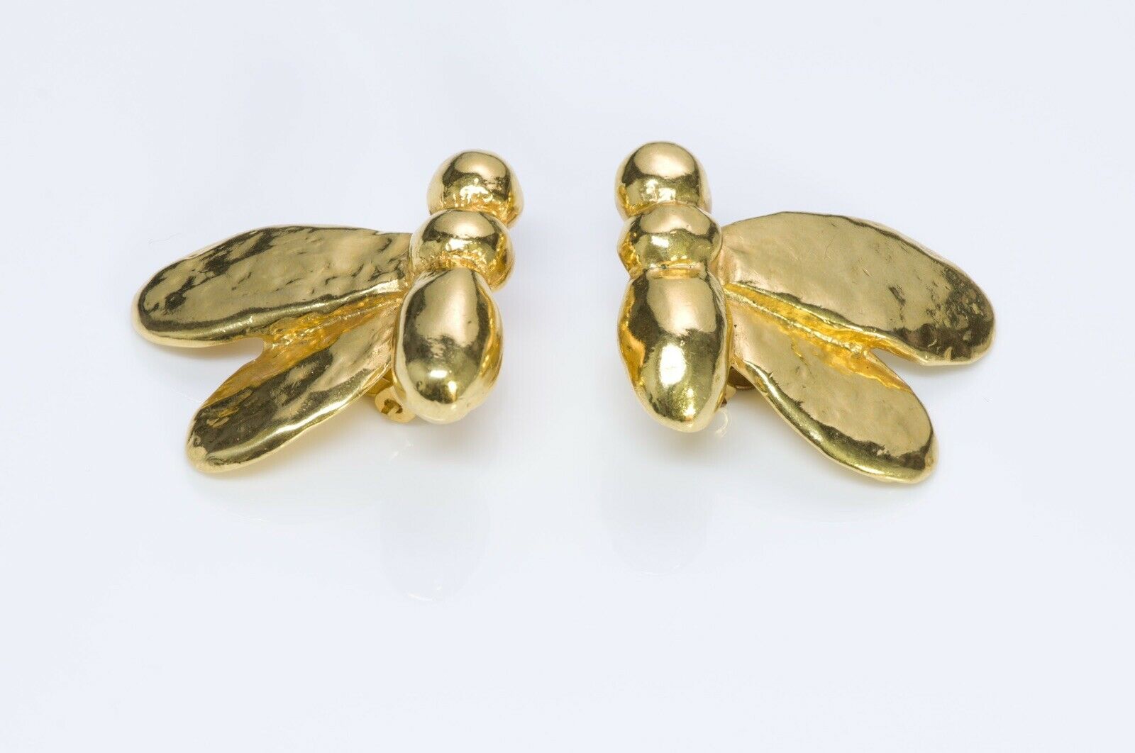 Sonia Rykiel Gold Tone Royal Bee Earrings Brooch