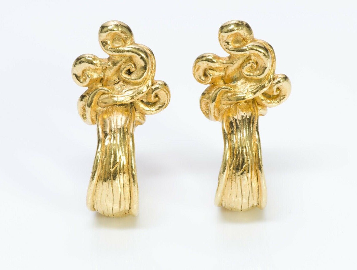 Sonia Rykiel Paris Gold Plated Twist Hoop Earrings