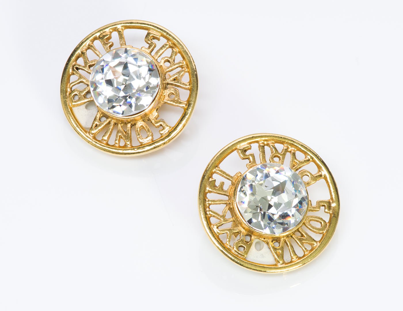 Sonia Rykiel Paris Gold Tone Crystal Earrings