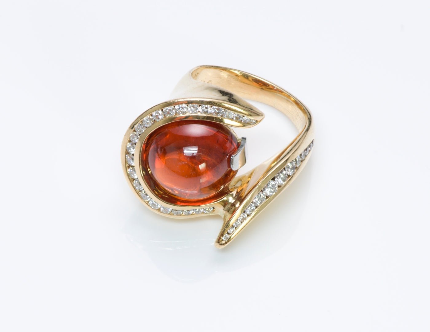 Spessartine Garnet Diamond 18K Gold Ring