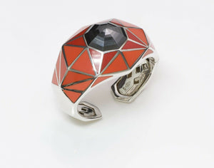 Stephen Webster Dome Sterling Hematite Enamel Cuff Bracelet