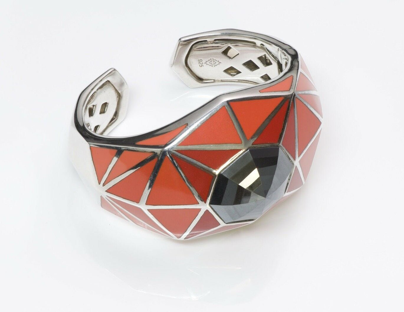 Stephen Webster Dome Sterling Hematite Enamel Cuff Bracelet