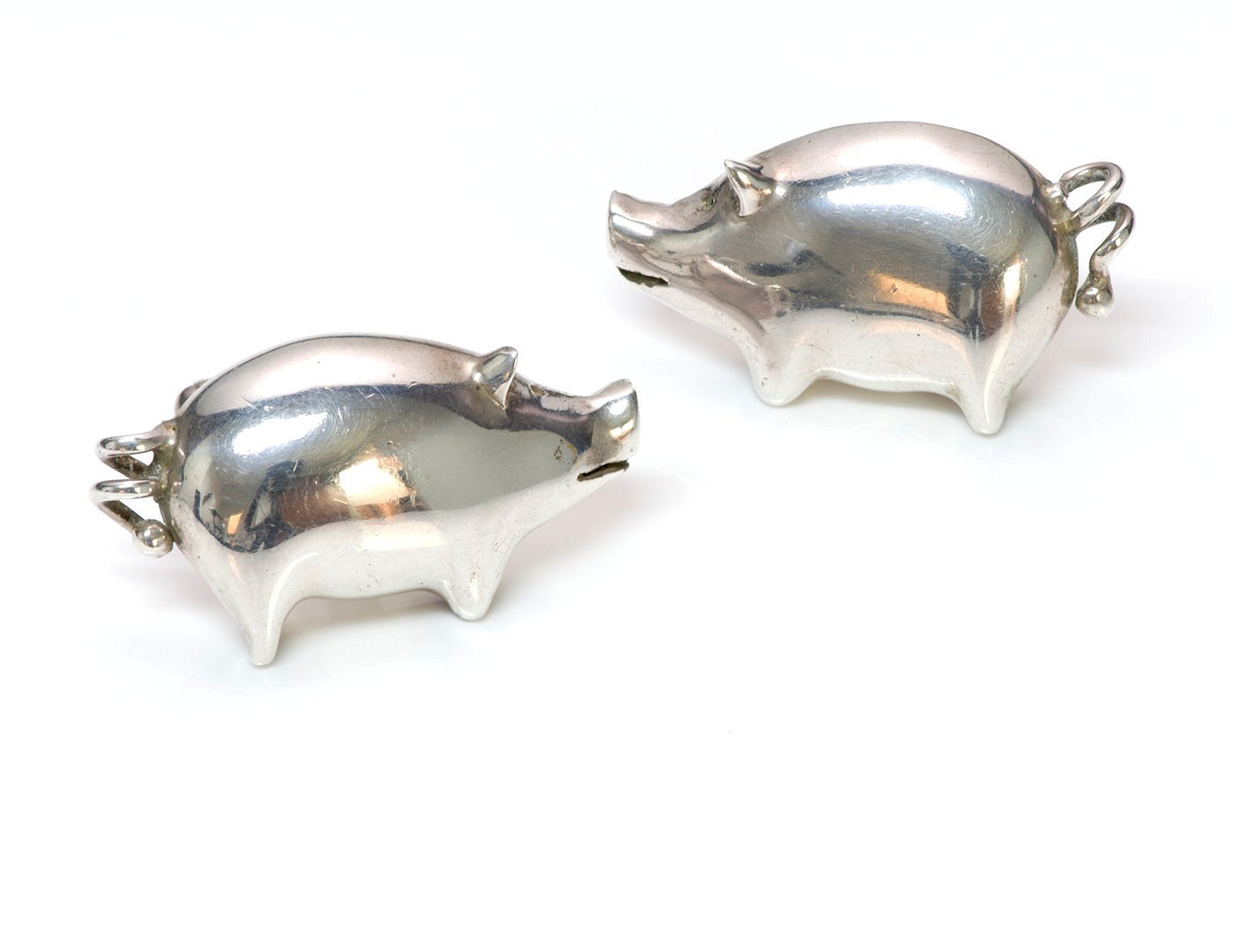 Sterling Silver Pig Cufflinks