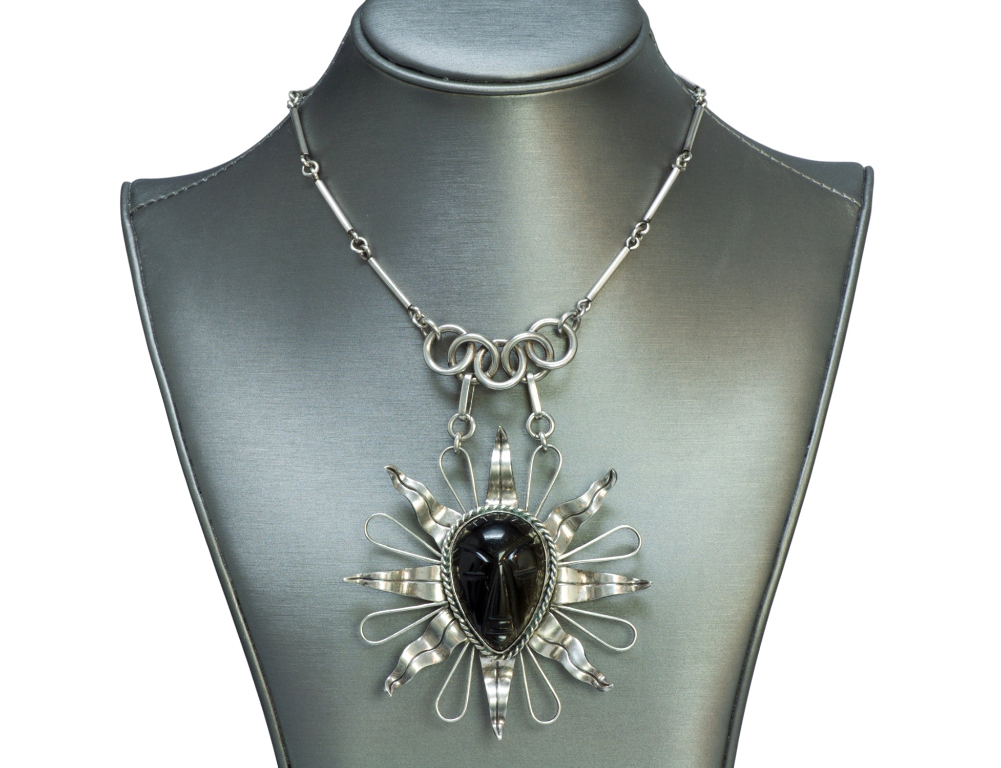Sterling Silver Sunburst Agate Necklace