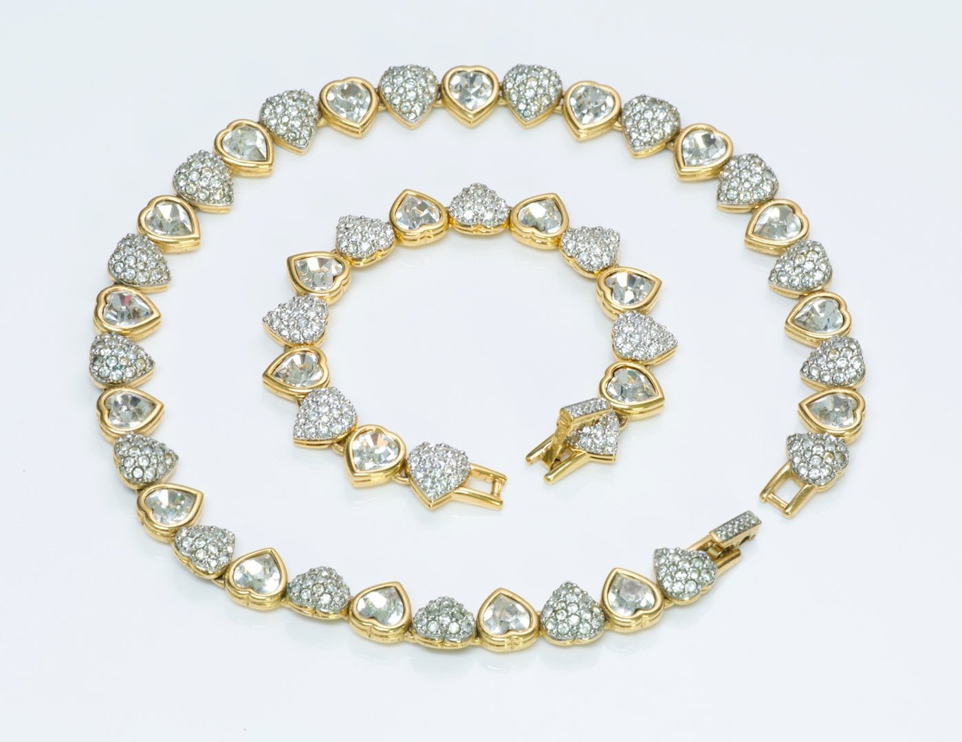 Swarovski Crystal Heart Necklace Bracelet