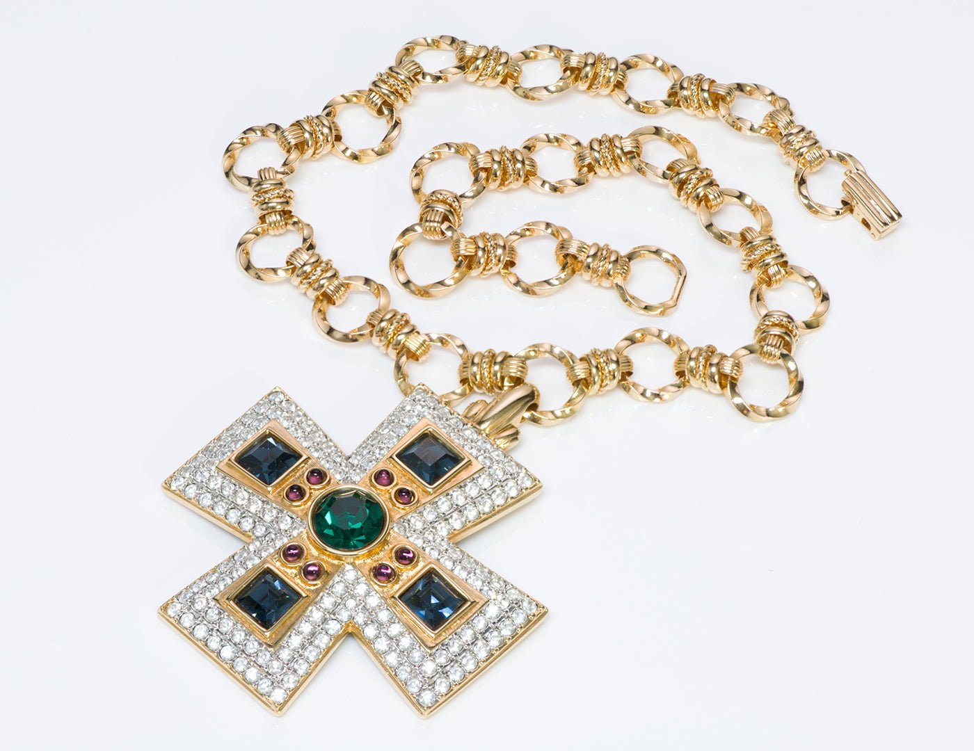 Swarovski Crystal Maltese Cross Pendant Necklace