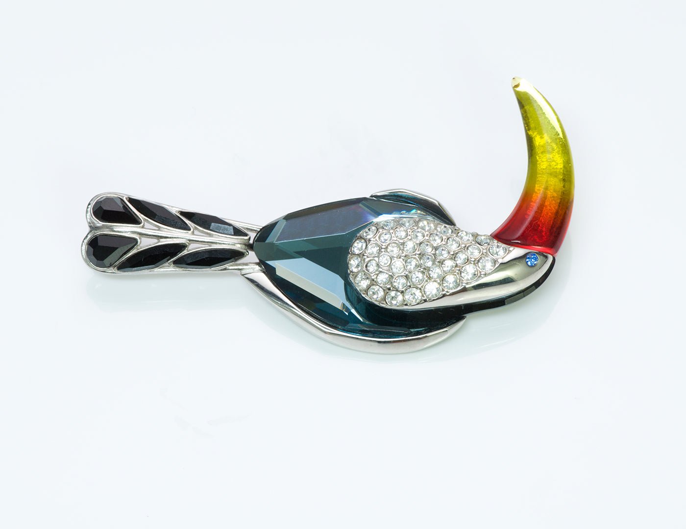 Swarovski Cystal Silver Toucan Brooch