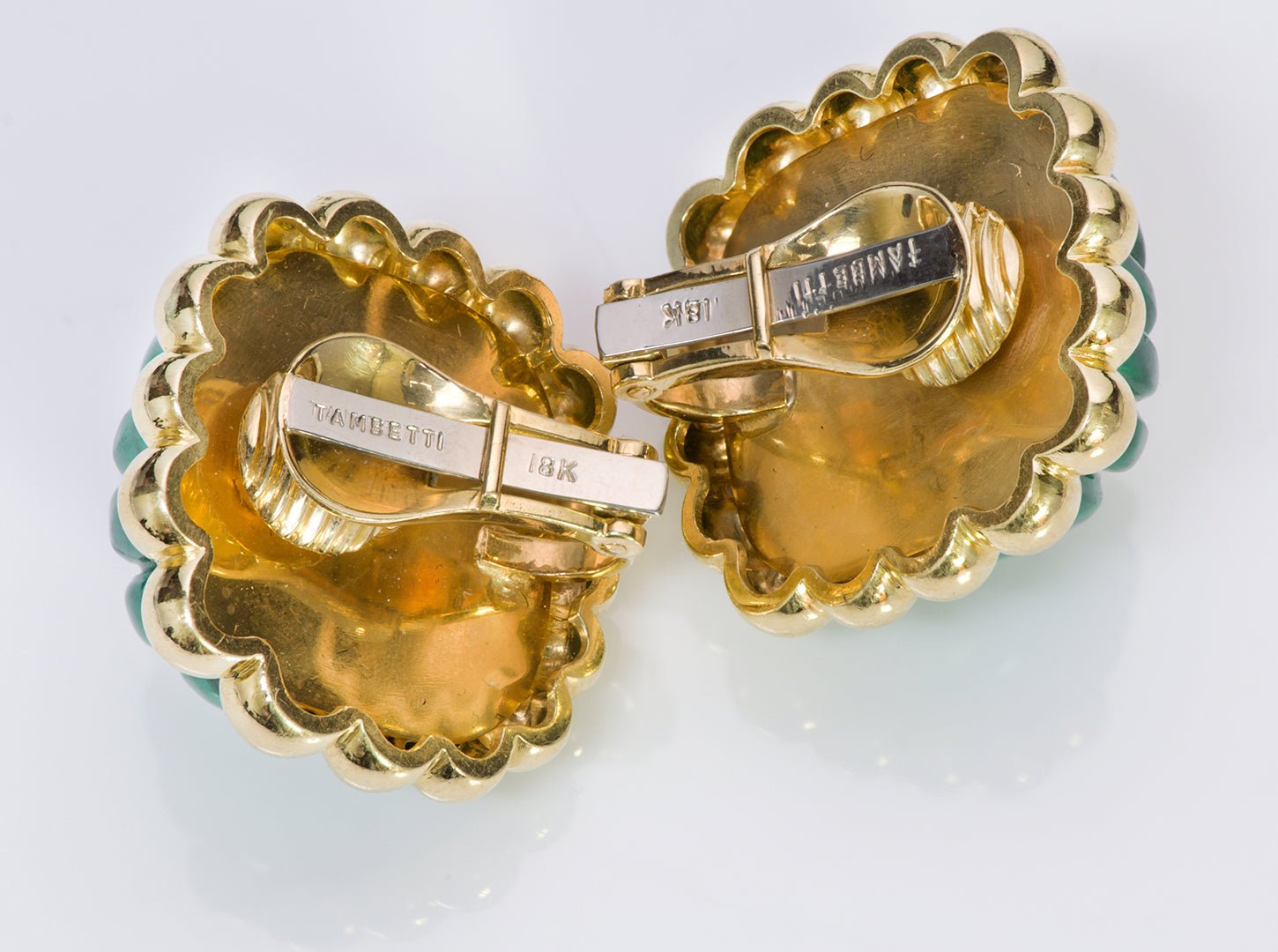 Tambetti Malachite 18K Gold Diamond Ring Earrings