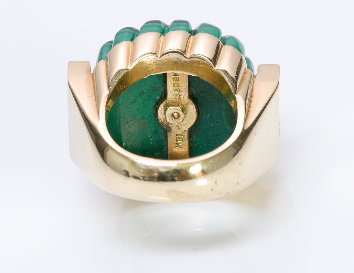 Tambetti Malachite 18K Gold Diamond Ring Earrings