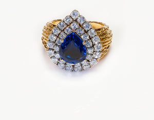 Tanzanite Diamond 18K Yellow Gold Ring