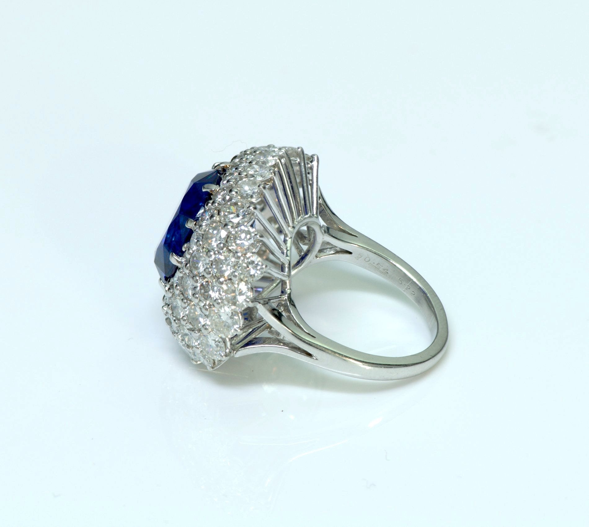 Tanzanite Diamond Platinum Cocktail Ring